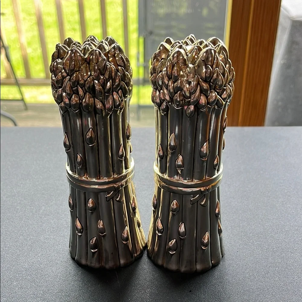 Godinger Asparagus Salt & Pepper Shaker Set Silver Plated